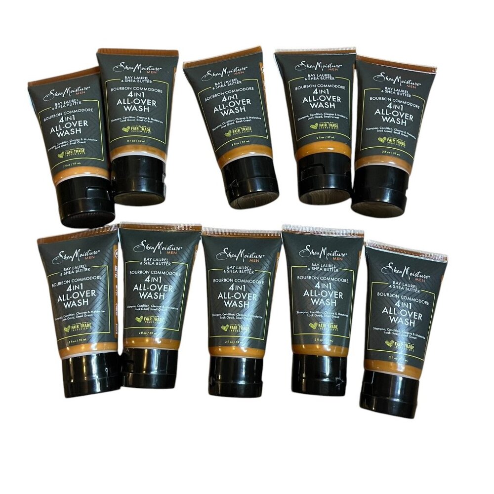 10X TRAVEL SIZE Shea Moisture Men Bay Laurel & Shea 4in-1 All Over Wash 2 oz ea